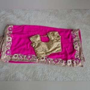 Pink Saree with blouse